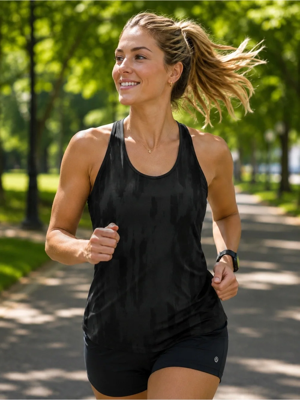 lululemon athletica Black Racerback Tank - Athletic Run Top